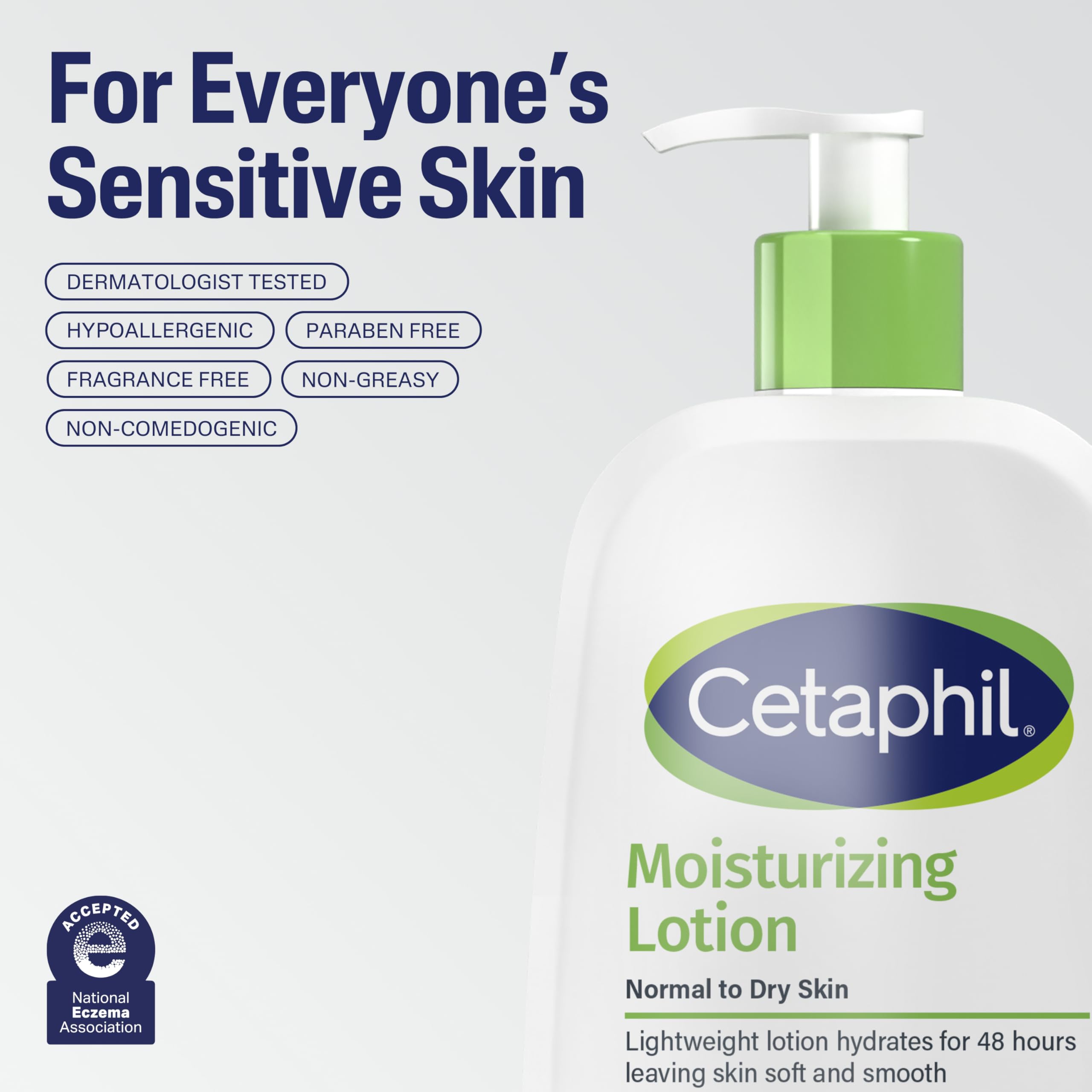 Buy now Cetaphil Face & Body Moisturizer, Hydrating Moisturizing Lotion for All Skin Types, Suitable for Sensitive Skin, NEW 20 oz, Fragrance Free, Hypoallergenic, Non-Comedogenic at indiglob india