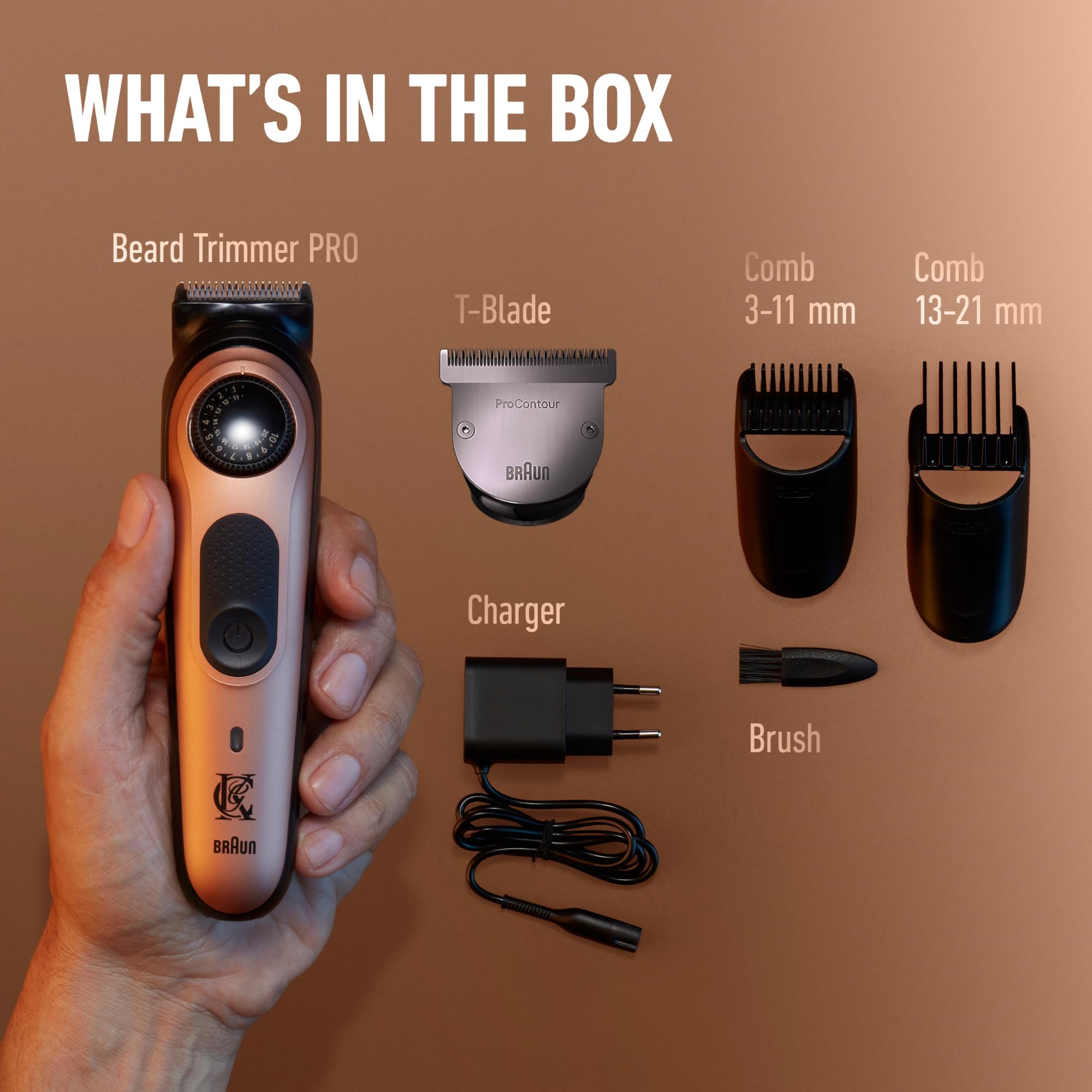 Buy now King C. Gillette Beard Trimmer PRO with 40 beard length settings in precise 0.5mm steps, cordless design & 1 trimmer, 1 brush, 2 combs, 1 charger and 1 T-blade at indiglob india