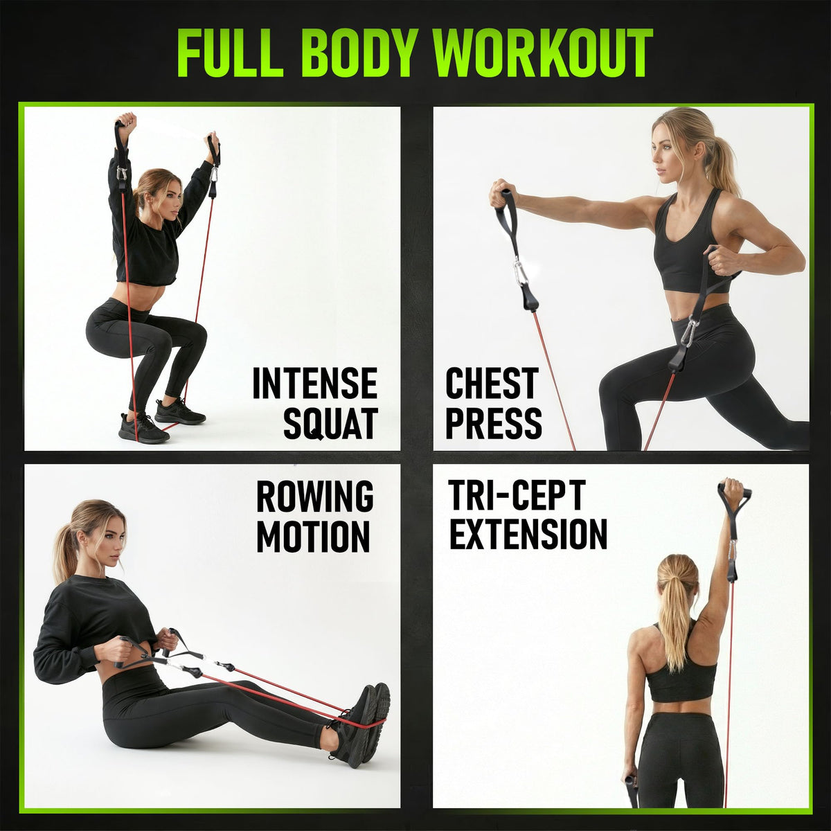 Resistance Bands with Handles, 150 lbs Premium Natural Latex - Set of 5