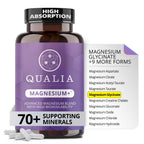 Qualia Magnesium Supplement with Glycinate, 10 Forms and 70+ Minerals | Magnesium complex for women & men with citrate & taurate, for sleep & muscle recovery; clinically studied, high absorption