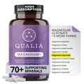 Qualia Magnesium Supplement with Glycinate, 10 Forms and 70+ Minerals | Magnesium complex for women & men with citrate & taurate, for sleep & muscle recovery; clinically studied, high absorption