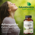 Futurebiotics Ashwagandha Extra Strength Stress & Mood Support 100 Capsules | Vegetarian, Non-GMO, Gluten-FREE, Soy-FREE, BioPerine for High Absorption