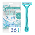 Gillette Venus Daisy Classic Disposable Razors for Women, 18 Count, Hair Removal for Women
