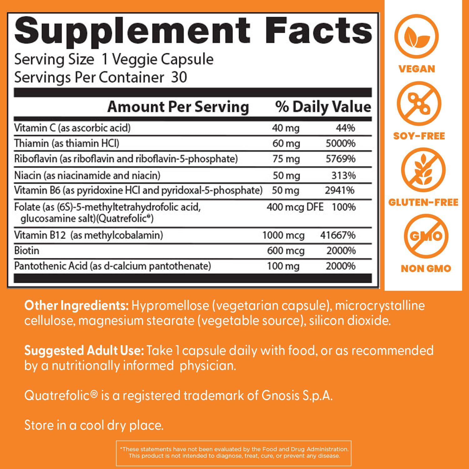 Doctor's Best Fully Active Vitamin B Complex Supplement for Men & Women - Super Complex with Methylated B12 & Folate, B6, Biotin, Pantothenic Acid, & More, Energy Support Caps - 30 Veggie Capsules