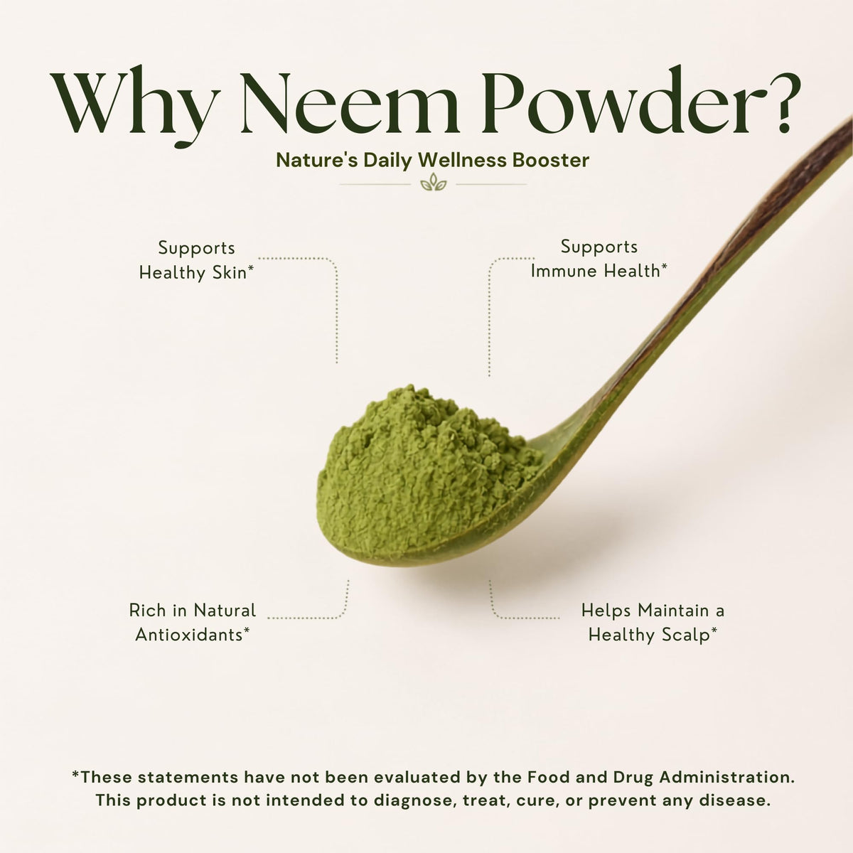Vitamatic Certified USDA Organic Neem Leaf Powder – 1 lb (16 oz) 100% Pure Azadirachta Indica | Traditional Ayurvedic Herb for Skin, Immune, and Detox Support