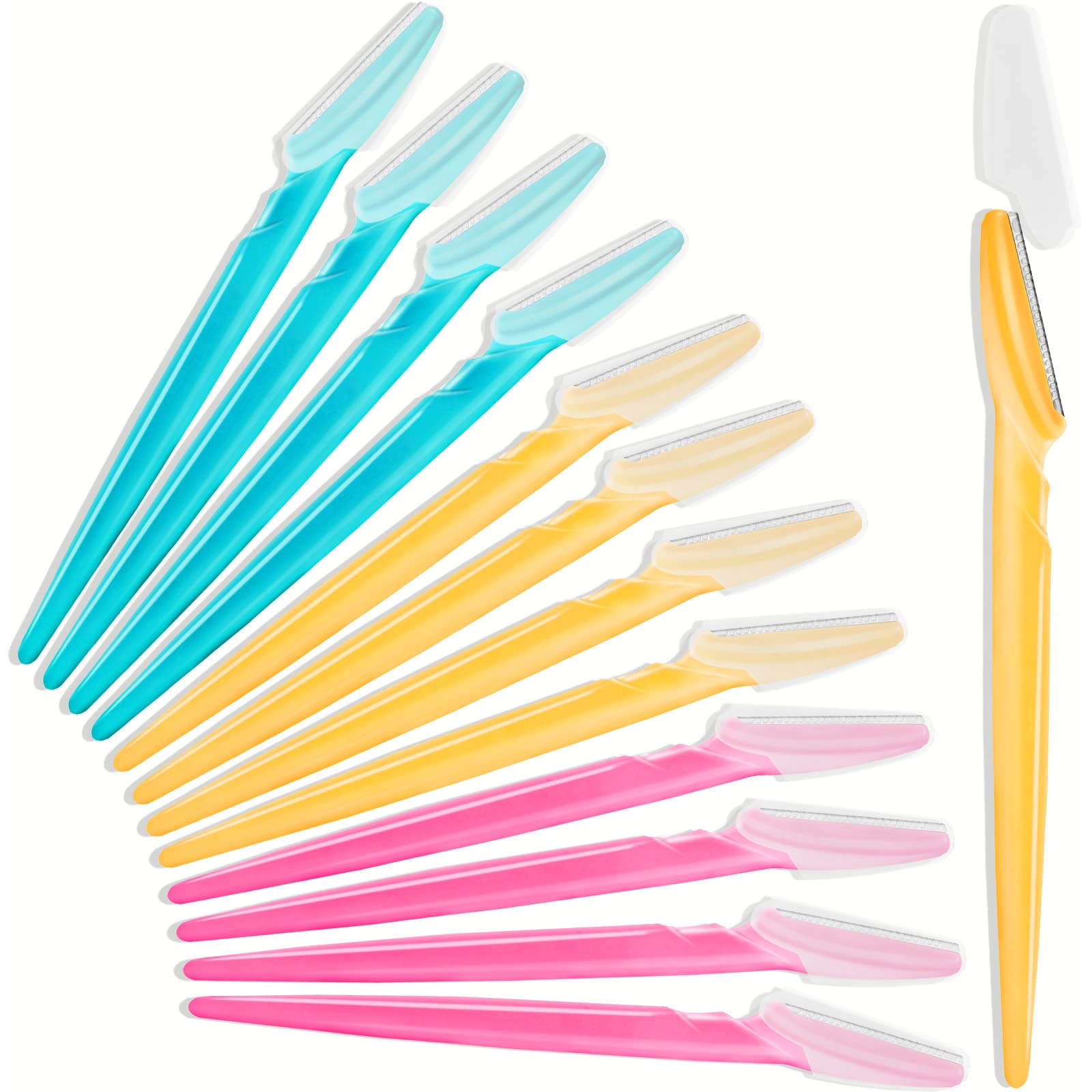 HFATMOS Eyebrow Razor, Face Razors for Women Men Multipurpose Exfoliating Face Shaver Facial Hair Removal Tools Eyebrow Trimmer with Protective Cover 12 Pcs