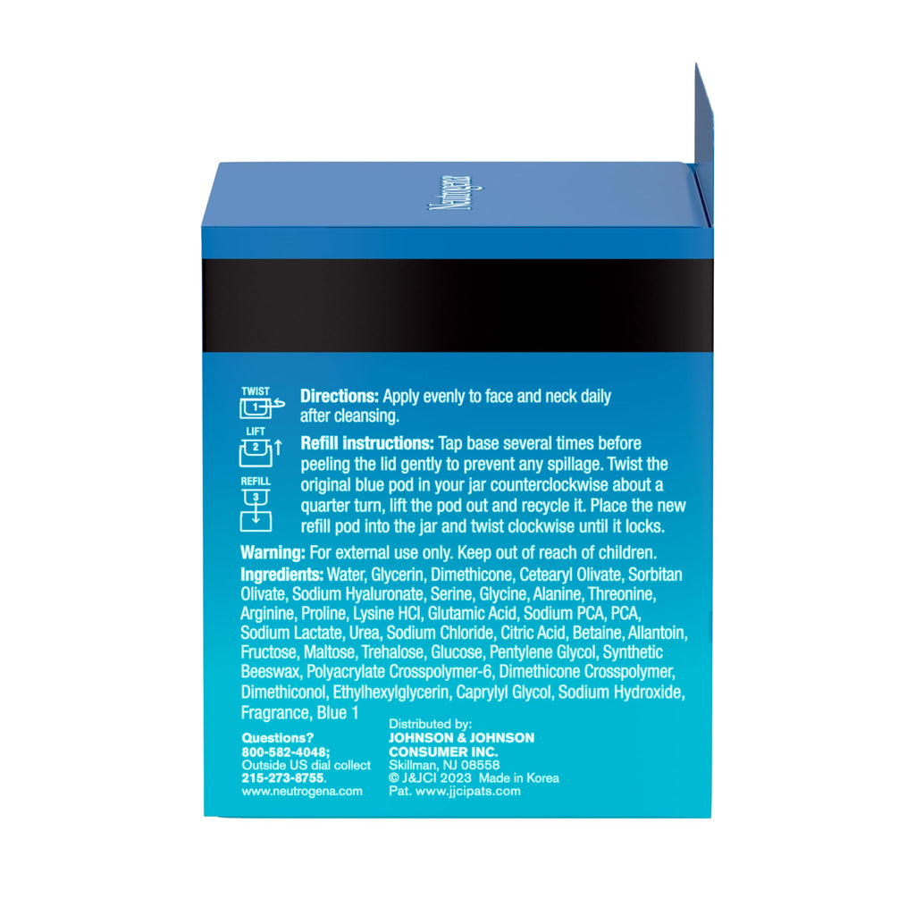 Neutrogena Hydro Boost Water Gel Face Moisturizer Refill Pod, Refill Pack-of Hyaluronic Acid Moisturizer for a Refreshing Burst of Hydration & Dewy Skin, Signature Fragrance, 1.7 oz,(Pack of 2)