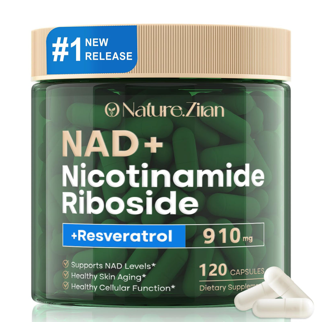 NAD+ Resveratrol 910mg Supplement for Women & Men - 120 Capsules (120 Count (Pack of 1))