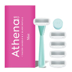 Athena Club Women's Razor Blade Refills, 5-Blade Cartridges, 8 Count | Shea Butter & Hyaluronic Acid Infused Stainless Steel Razors for Women , Great for Sensitive Skin , 8-Pack Refill