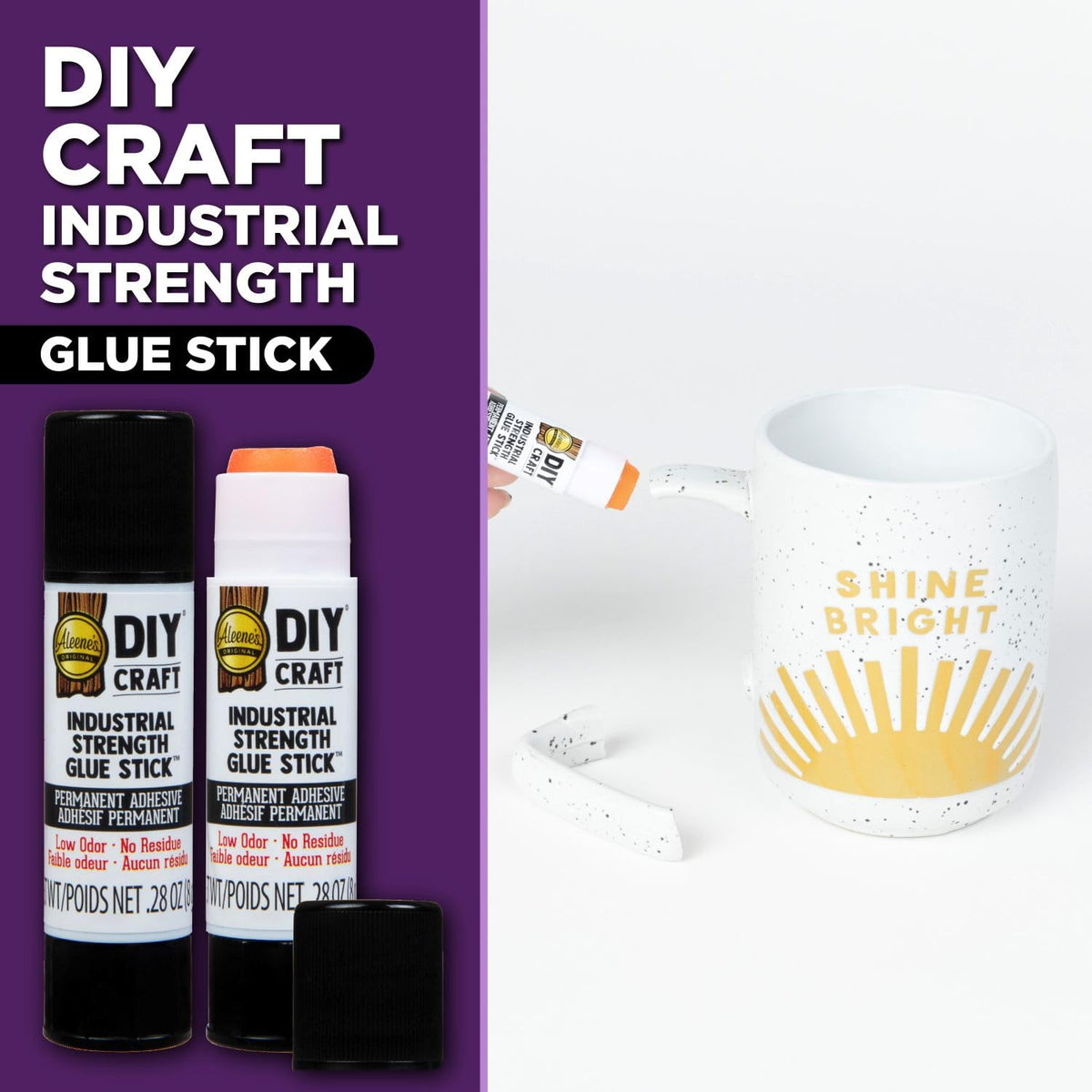 Aleene's DIY Craft Industrial-Strength Glue Sticks, Permanent Bond for Easy Repair, 2 Pack