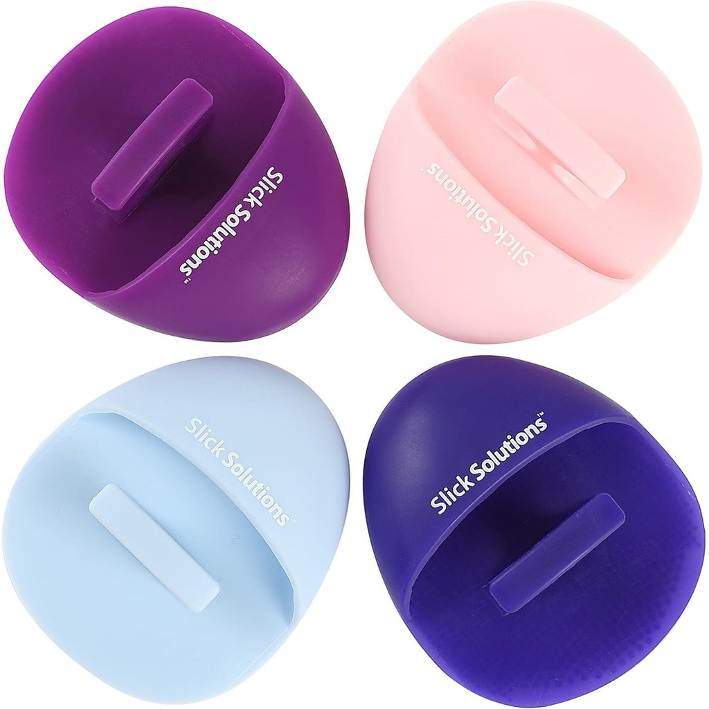 Buy now Slick- Silicone Facial Cleansing Brush, 4 Pack, Silicone Face Scrubber Exfoliator Pink\purple\blue at indiglob india