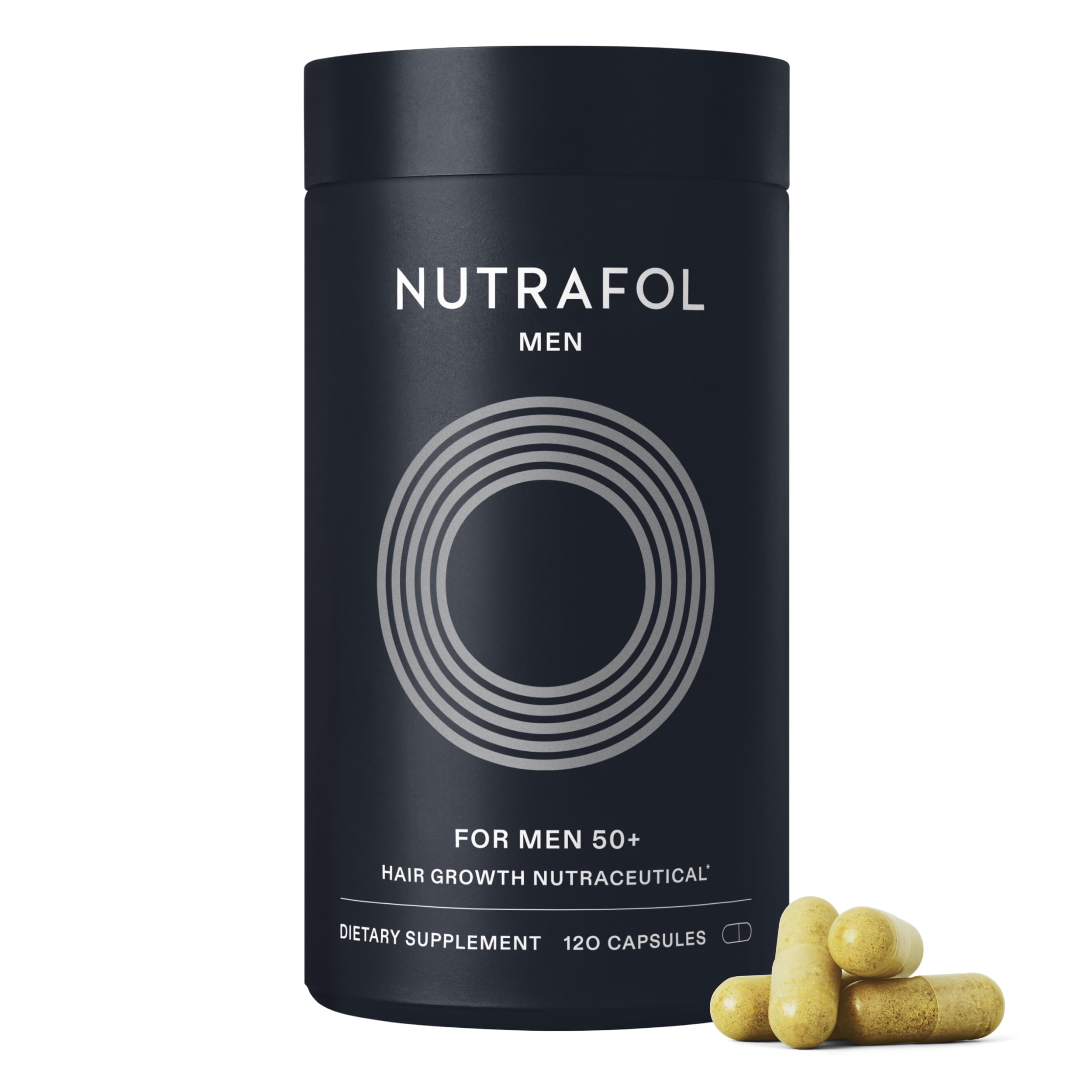 Nutrafol Men 50+ Hair Growth Supplements, Age 50+, 1-Month Bottle | #1 Dermatologist-Recommended Hair Growth Supplement Brand, Clinically Tested for Visibly Thicker Hair and Scalp Coverage