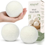 Wool Dryer Balls Handmade 3 Pack XL, Laundry Dryer Lint Balls, Reusable New Zealand Wool Natural Fabric Softener Essentials, Replace Dryer Sheets, Wrinkles Free, Shorten Drying Time