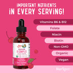 MARYRUTH'S Organic Vitamin B Complex, Biotin, Vitamin B12, Niacin, Folate | B Vitamins Complex, Biotin, Vitamin B12, Niacin, Folate