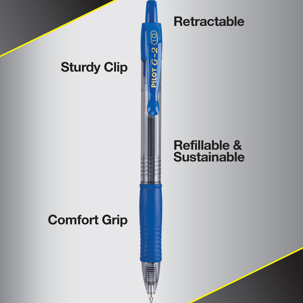 Pilot G2 Premium Gel Roller Pen, Retractable and Refillable, Bold Point 1 mm, Blue Ink, 36 Count