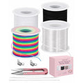 ZUSHALLMY Bracelet String Kit, 4 Rolls 1mm Elastic Cord, 660 FT Total