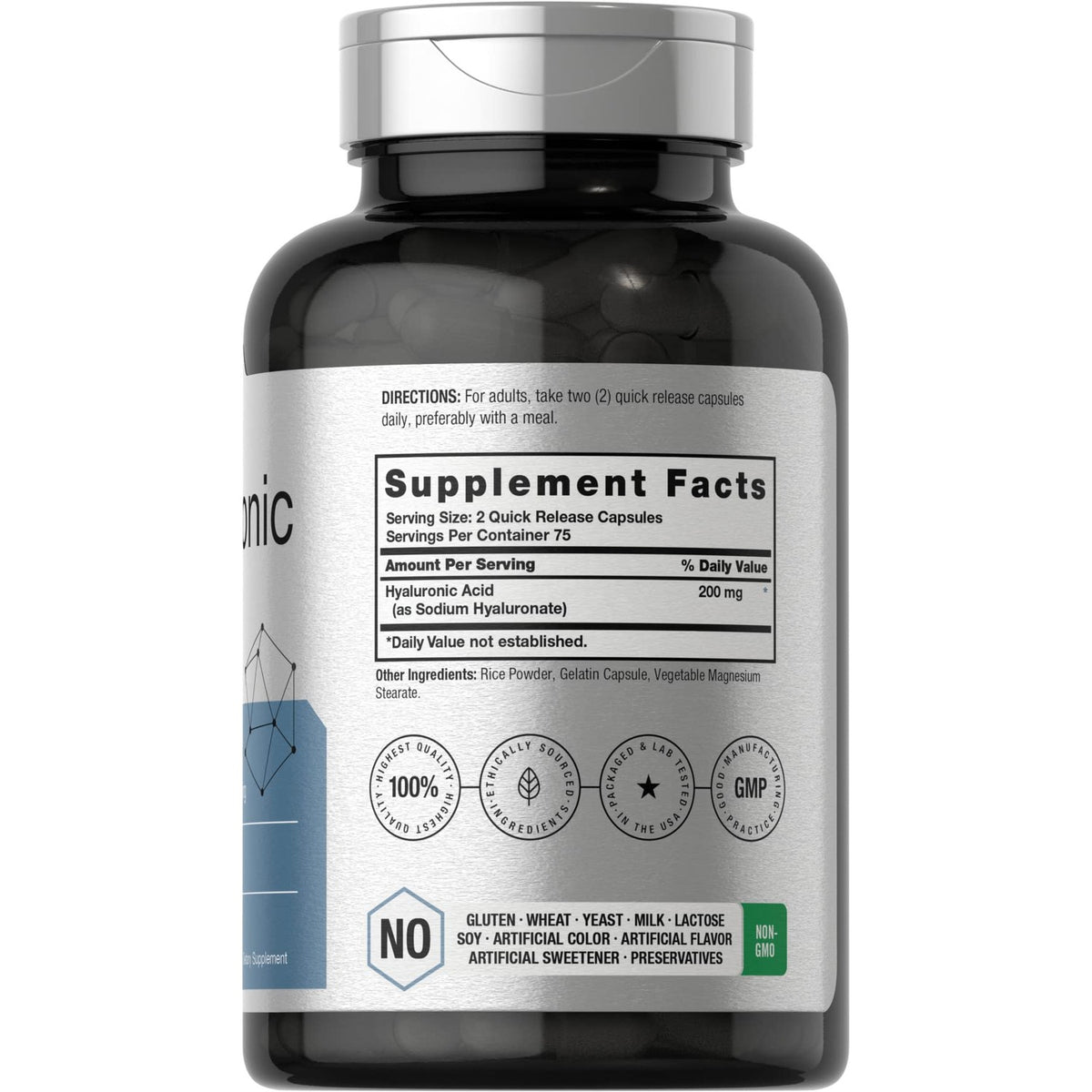Horbäach Hyaluronic Acid Supplement | 200 mg | 150 Capsules
