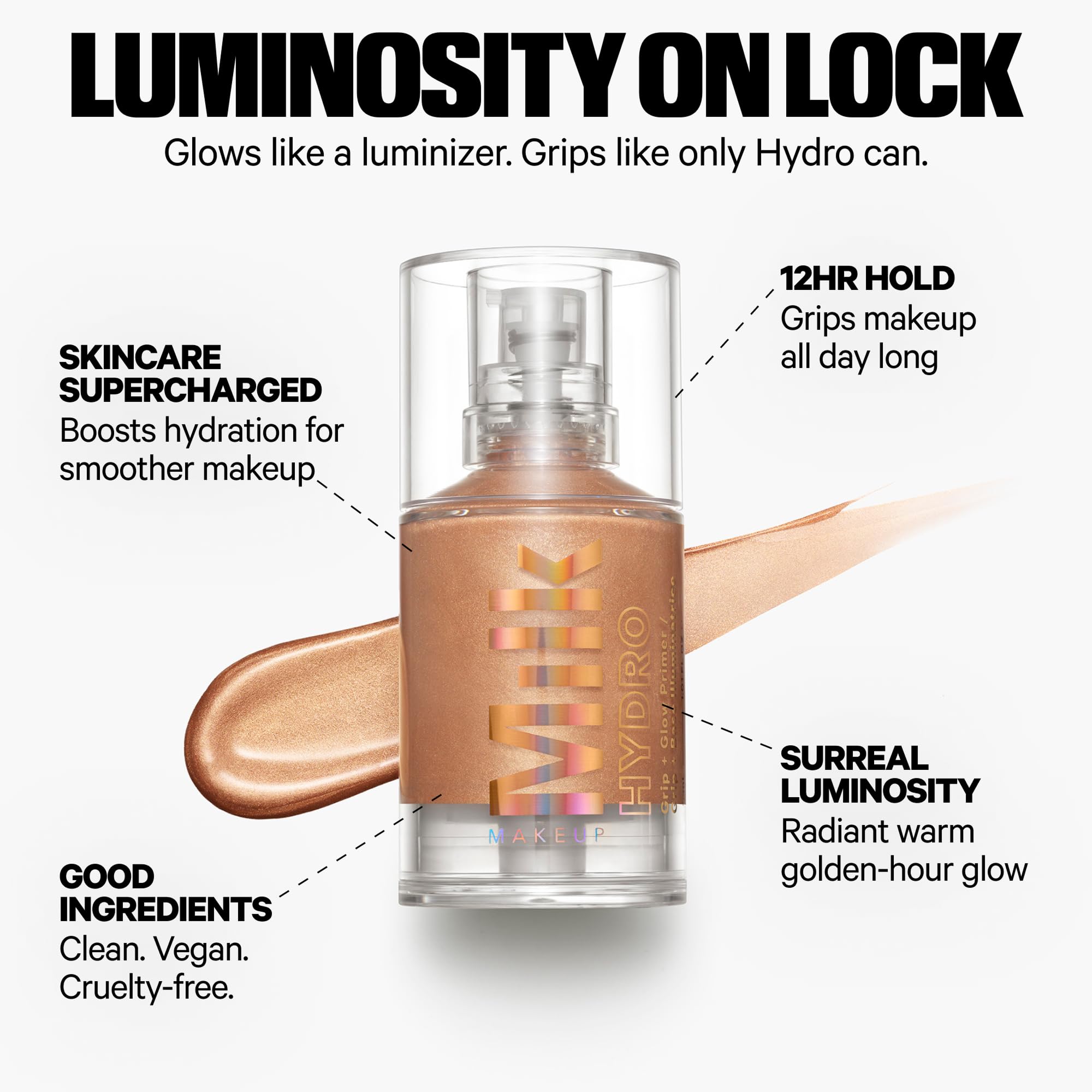 Buy now Milk Makeup Hydro Grip + Glow Primer with Hyaluronic Acid Æ’?? Illuminating Face Primer Grips Makeup for Up to 12 Hours Æ’?? Silicone-Free, Hydrating Formula with Radiant, Golden Finish Æ’?? 1 oz at indiglob india