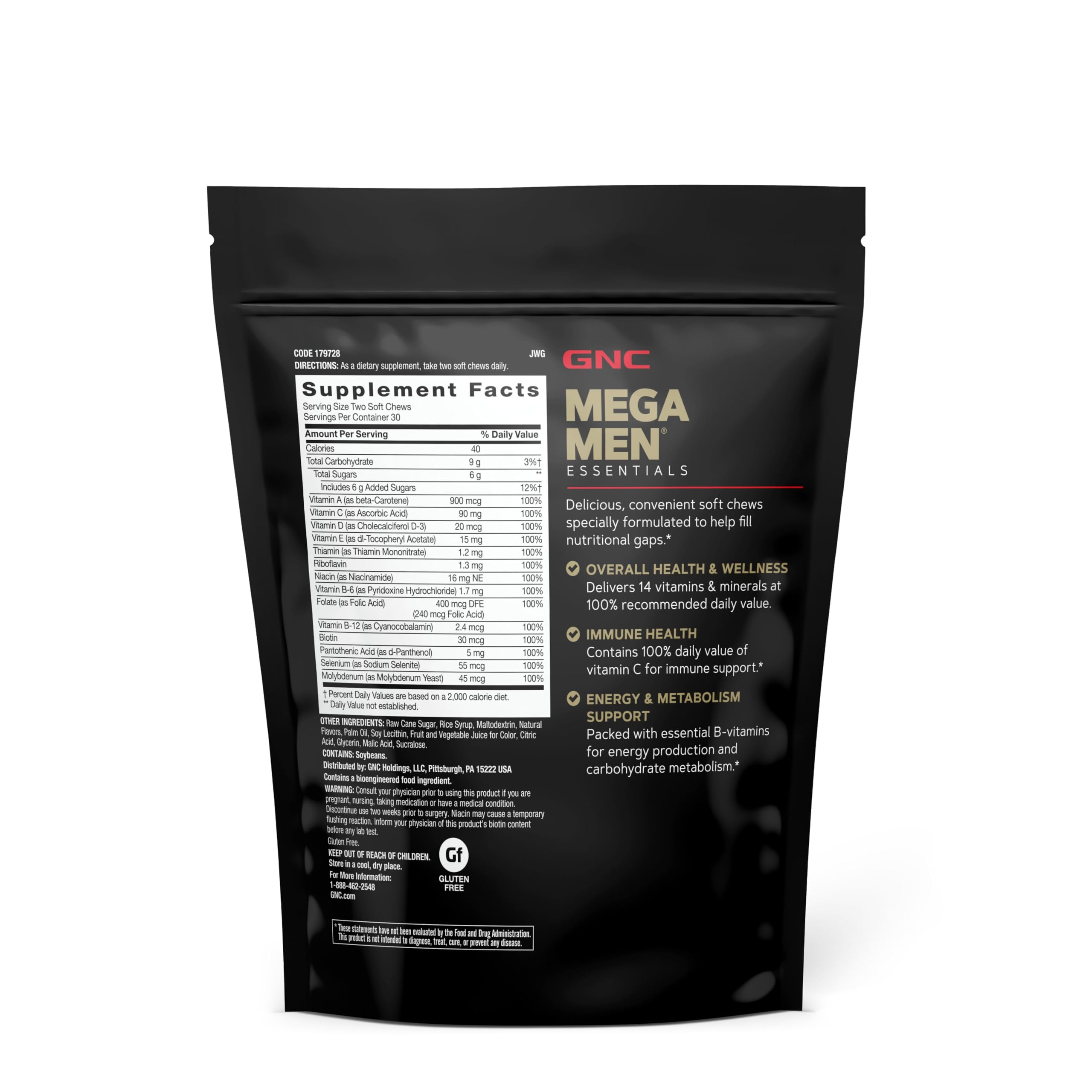 Buy now GNC Mega Men Soft Chew Multivitamin | Energy & Metabolism Support | Gluten Free | Mixed Fruit | 60 Count at indiglob india