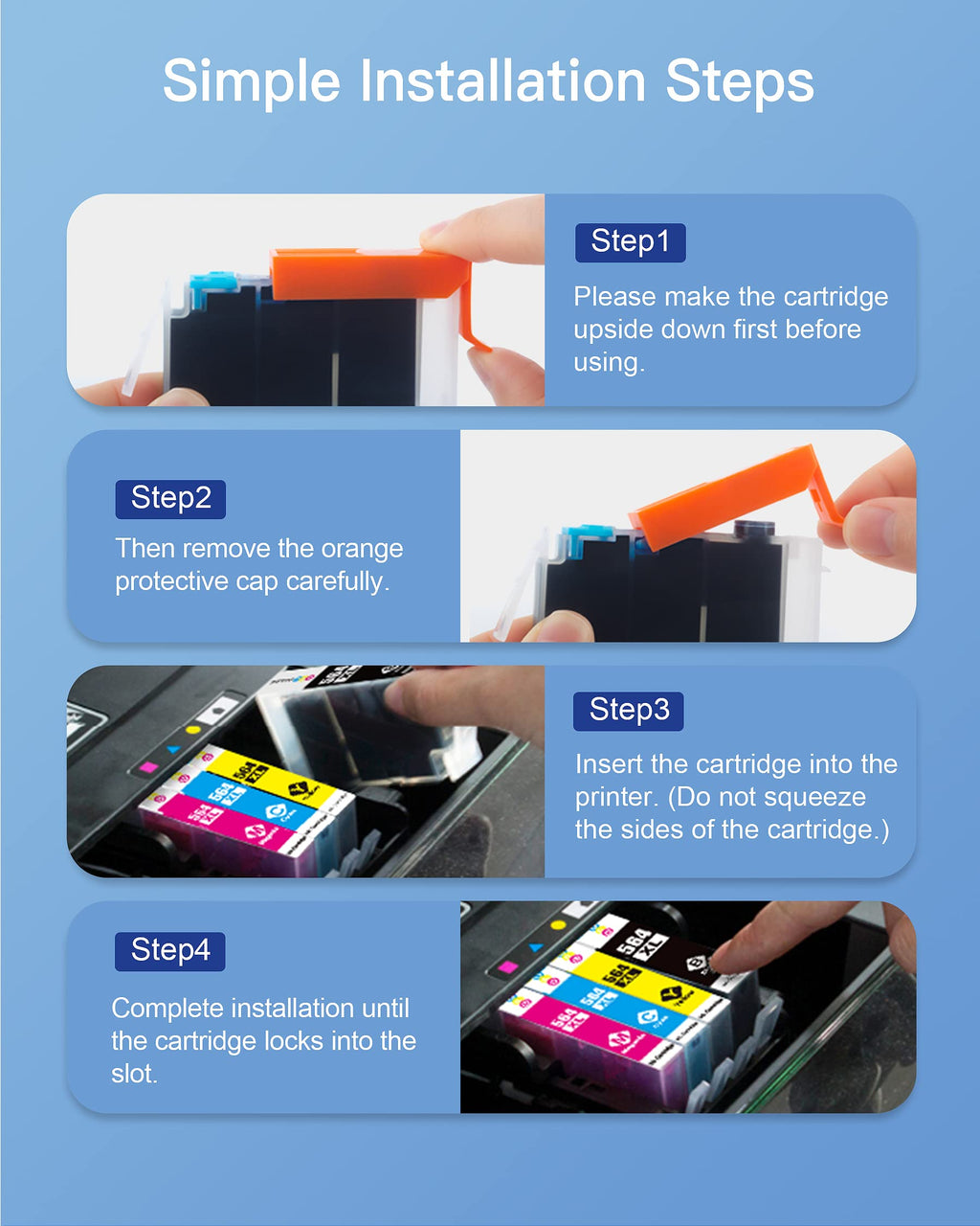 GPC Image 564XL Ink Cartridges for HP Printers for HP 564 Ink Cartridges
