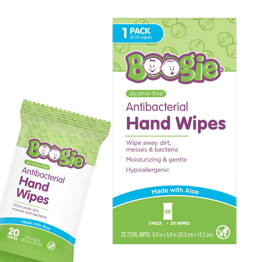 Boogie Antibacterial Hand Wipes - 20 Count