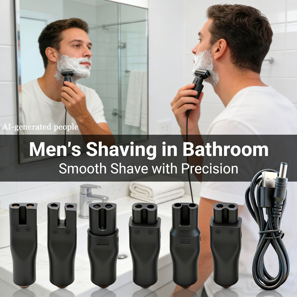 5V USB Charger Cord for Electric Hair Clippers, Beard Trimmers, Shavers