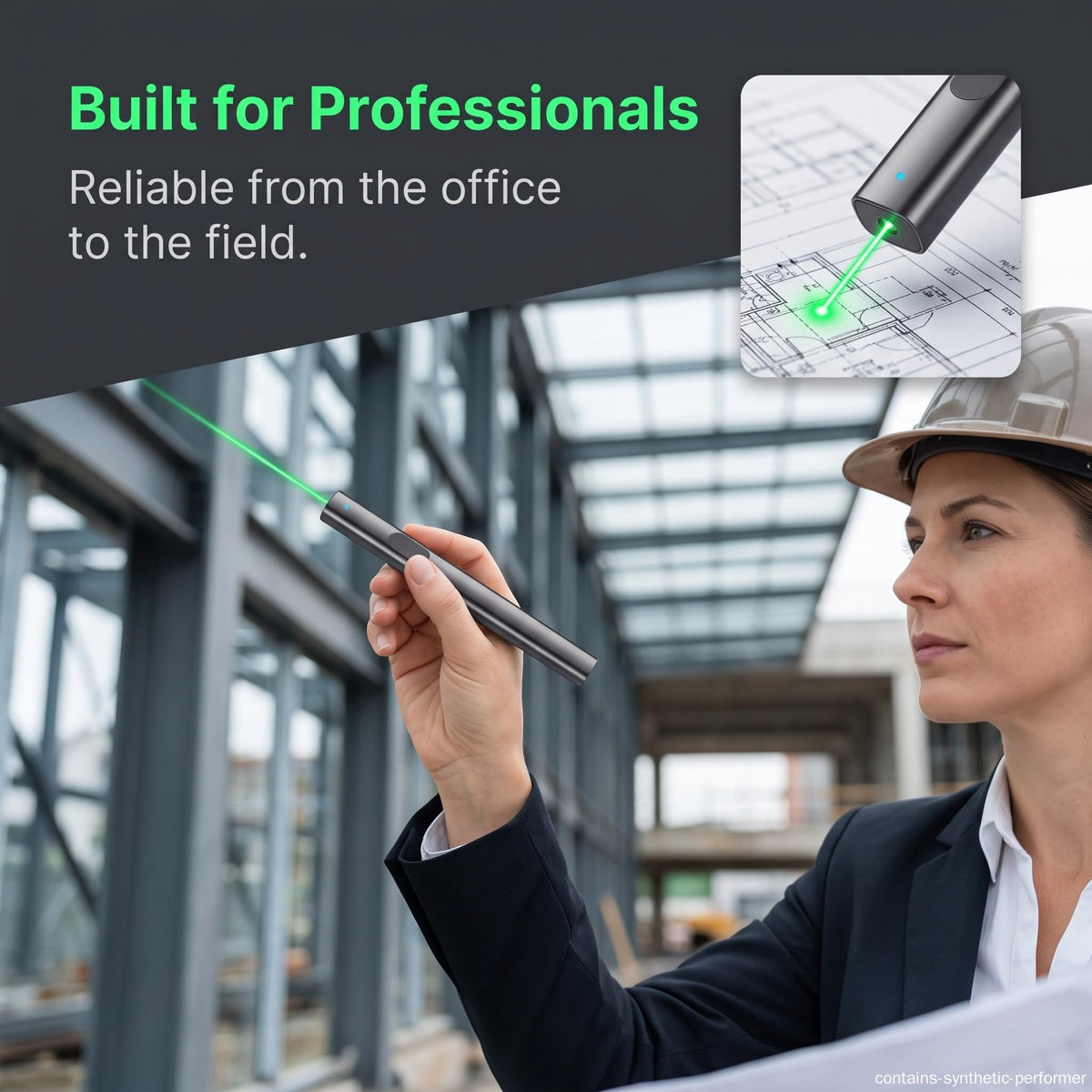 Green Laser Alignment Tool, Class 2 Compliant Indicator for Office Presentations, Training Sessions & Site Measurement (Grey)