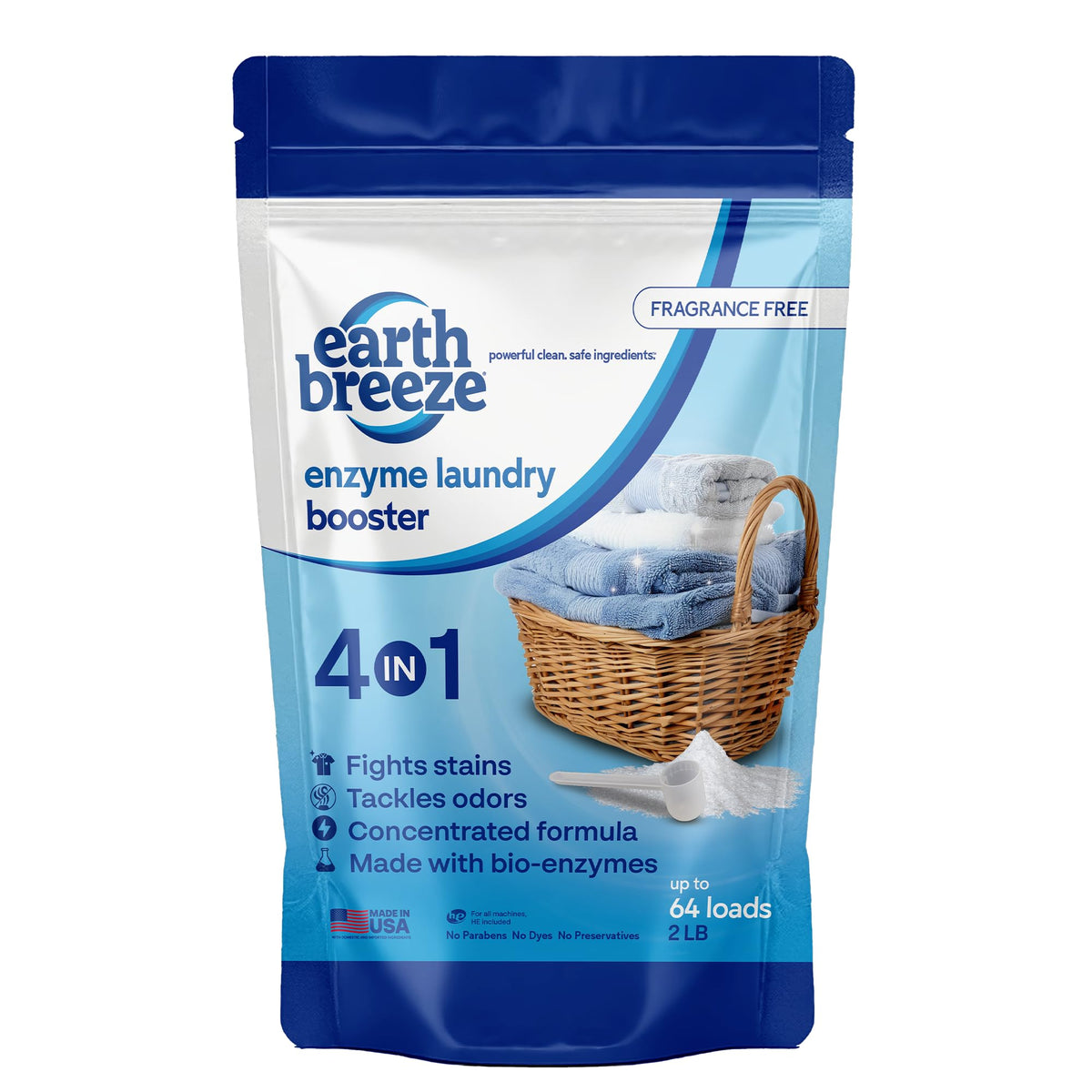 Earth Breeze Enzyme Laundry Booster Powder 2lbs (64 Loads)