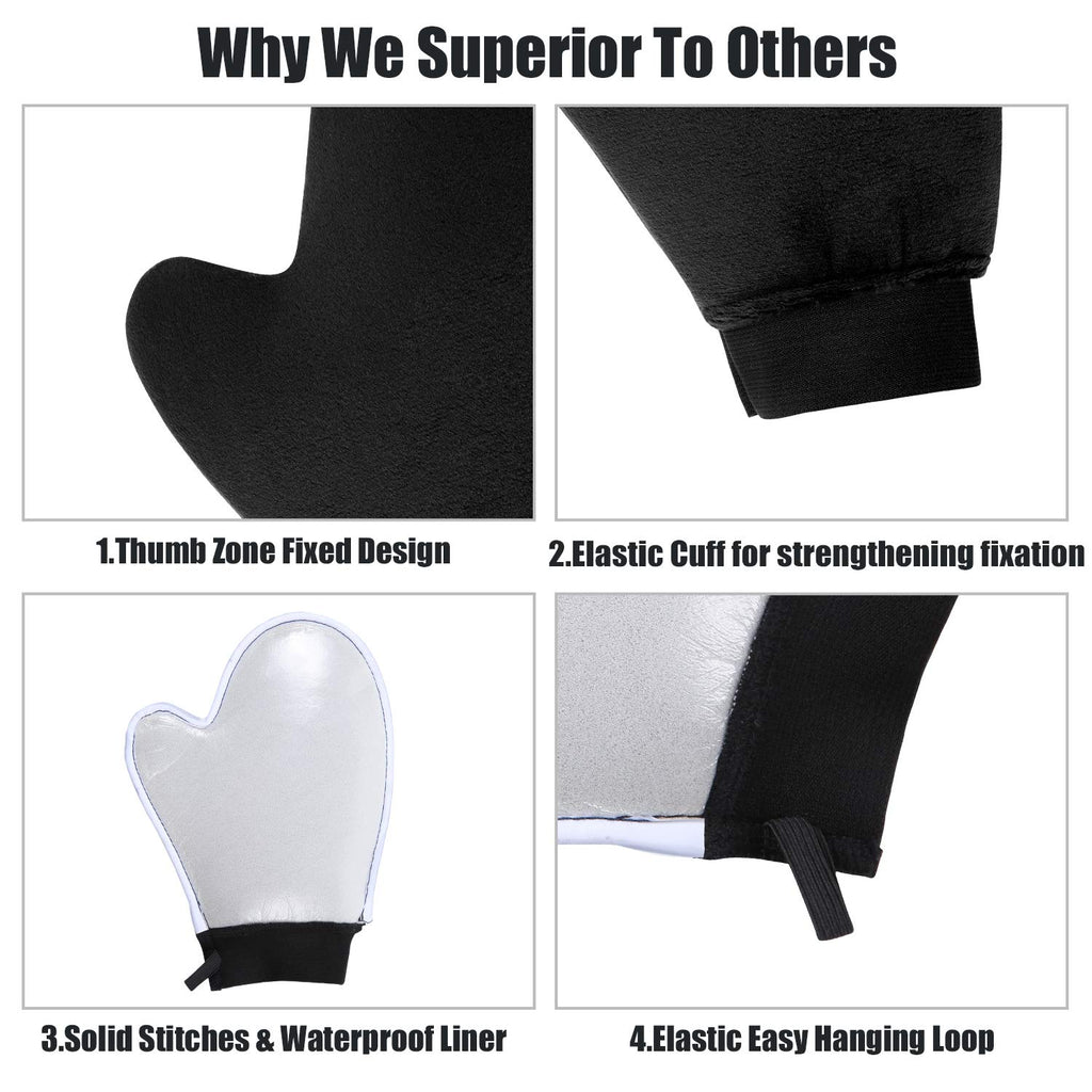 Streakless Self Tanning Mitt Applicator Kit, 5 Pack Self Tanner Mitt with Tanning Glove, Self Tanner Back Applicator, Tanning Brush, Mini Face Glove and Exfoliating Mitt