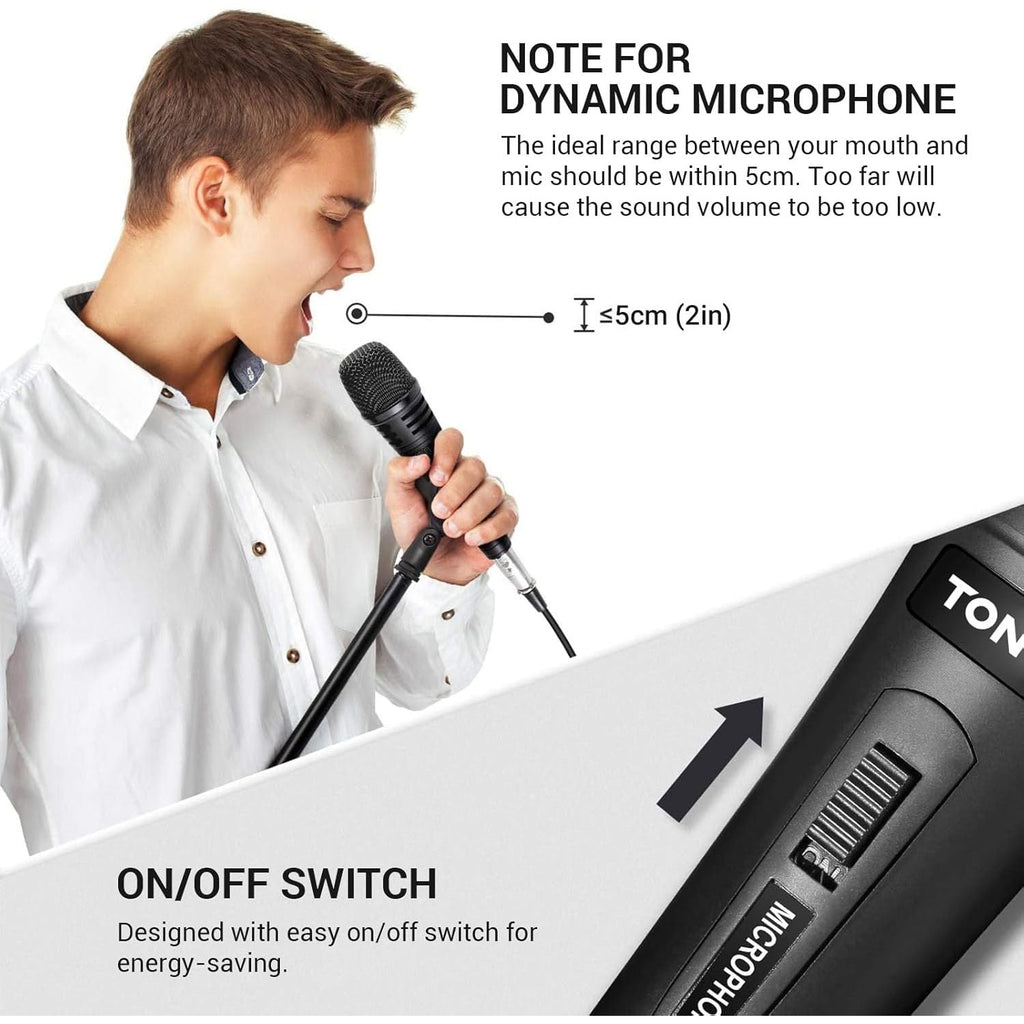 Buy now TONOR K1 Vocal Microphone for Singing, Dynamic Handheld Wired Karaoke Mic, Microfono with 5M XLR to 1/4" Cable, Compatible with Amp, Mixer, Suitable for Speech, Karaoke and Outdoor Activities at indiglob india