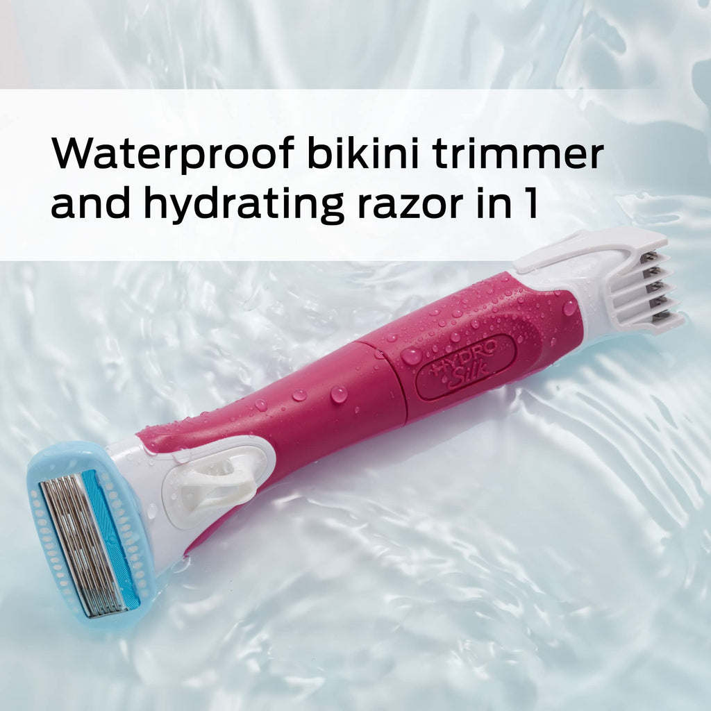 Schick Hydro Silk Trimstyle Bikini Razors with Trimmer & Touch-Up Exfoliating Dermaplaning Tool, Face & Eyebrow Razor with Precision Cover- 3 Count | Dermaplaning Razor For Women