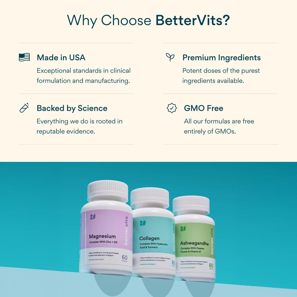 Bettervits Probiotics for Women & Men, 75 Billion CFU & Prebiotic | 60 Ct