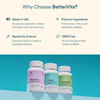 Bettervits Probiotics for Women & Men, 75 Billion CFU & Prebiotic | 60 Ct