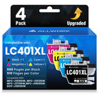 LC401XL LC401 Ink Cartridges Compatible for Brother MFC-J1010DW 4-Pack