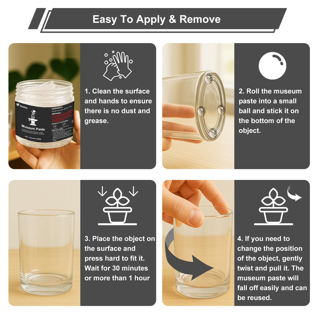 1DFAUL 12 oz Exhibits Fix Gel for Museum, Removable Museum Paste Putty Wax
