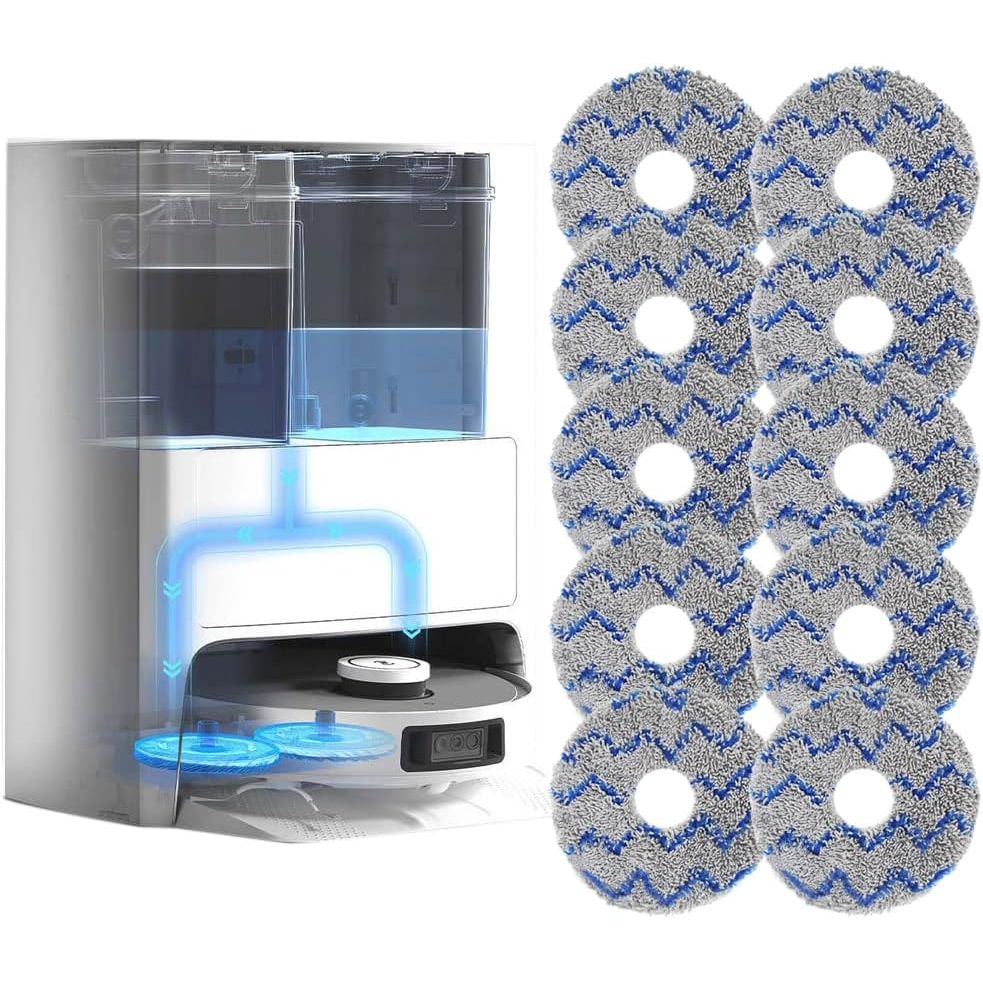 Buy now Deebot Mopping Pads,Spinning Mopping Pads for ECOVACS Deebot T10 OMNI/T10 Turbo/X1 PRO Omni X1 Omni/X1 Turbo,Washable Reusable,Vacuum Mop Replacement Pads(10Pcs) at indiglob india