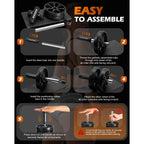 Upgraded Ab Roller Wheel, Abdominal Core Workout Equipment for Home Gym with Knee Pad, Full Body Strength Training Fitness Tool for Men and Women