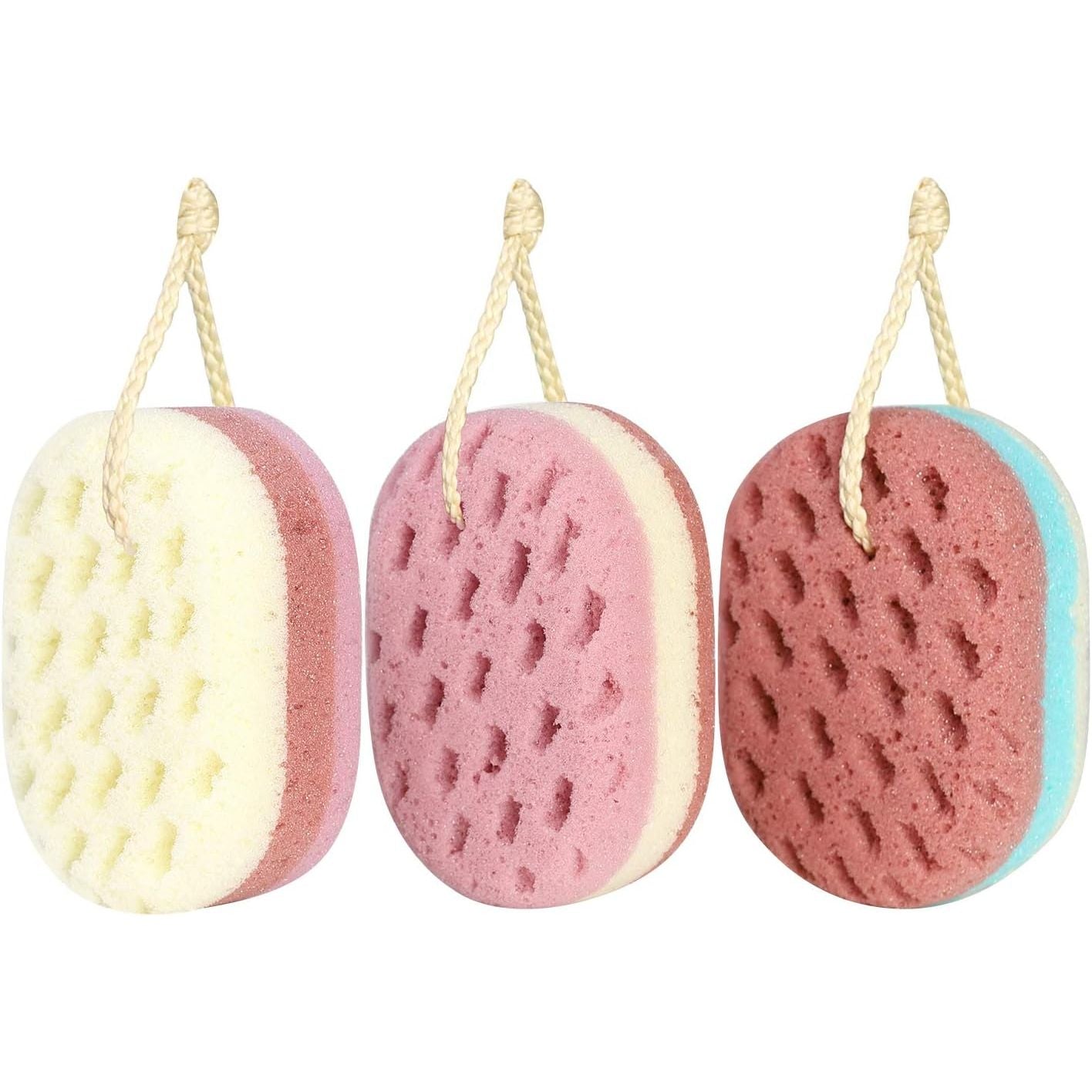 Buy now 3 Pcs Konjac Bath Sponge for Kids, Babys, Infant, Toddler, 100% All Natural KONJAC Shower Body Sponges, 3 Colors and Extra Large Size, Safe for Oily, Dry, Combination or Sensitive Skin Children Kids at indiglob india