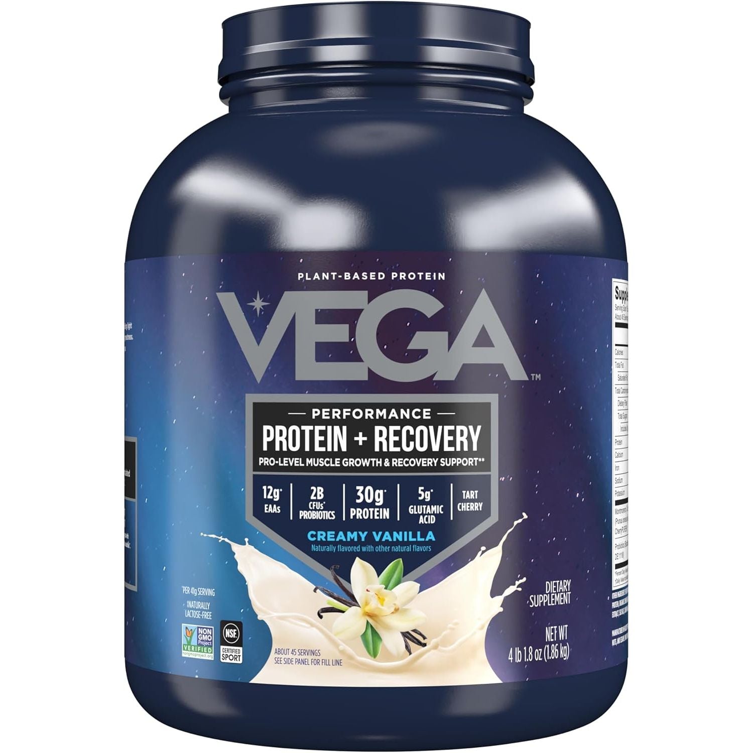 Buy now Vega Sport Vegan Protein Powder + Recovery - 30g Plant Based Protein per Serving, Chocolate, 45 Servings, 5g BCAAs, Probiotics, NSF Certified, For Shakes & Smoothies, 4.4lbs (Packaging May Vary) Vanilla at indiglob india