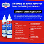 Clean-eez Mold Stain Remover Gel | Powerful Mold and Mildew Stain Remover for Caulk and Almost Any Bathroom Surface Like Grout, Glass, Tile and Rubber | Made In USA from US Company