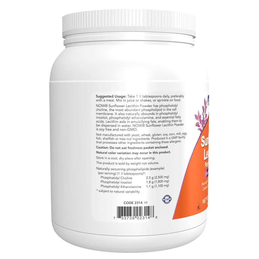 Buy now NOW Foods Supplements, Sunflower Lecithin with naturally occurring Phosphatidyl Choline and Other Phosphatides, Powder, 1-Pound at indiglob india