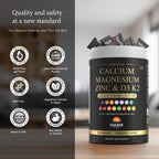 Calcium 1200 mg with Vitamin D3 Gummies, Calcium Citrate Supplements for Women & Men with Magnesium, Zinc, Vitamin D3 & K2, Potassium, Chews for Bone Strength & Muscle Support, Sugar Free, Vegan