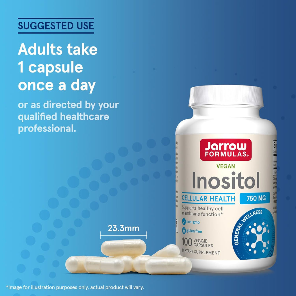 Buy now Jarrow FormulasÂ® Inositol 750 mg, Dietary Supplement, Liver Support for Cellular Health and General Wellness, 100 Veggie Capsules, Up to a 100 Day Supply at indiglob india