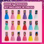 Disney Princess Nail Polish Set, 18-Piece Peel-Off for Girls, Ages 3+