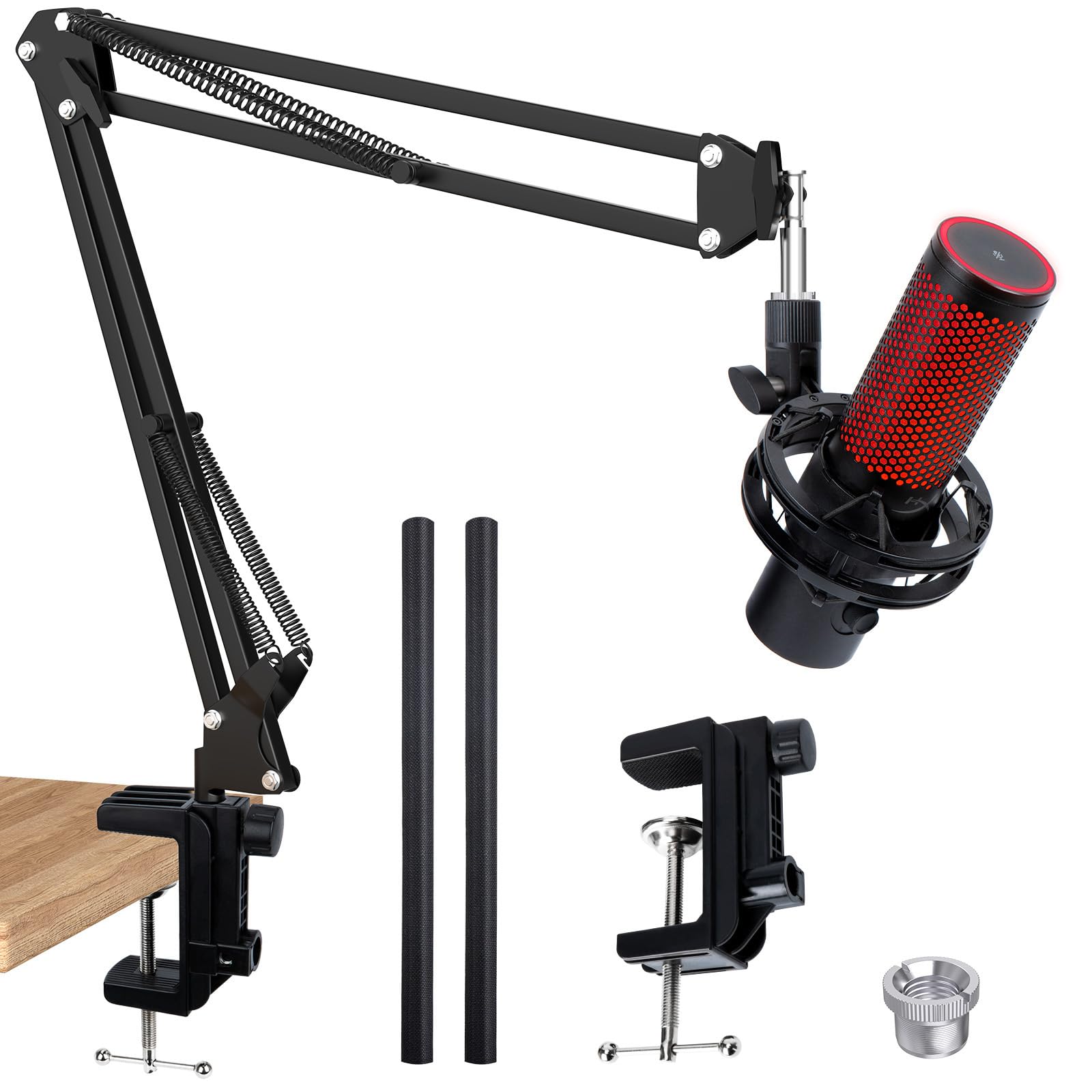 Buy now Microphone Wall Mount Boom Arm - Microphone Wall Mount for Mic holder，Horizontal Mounting Wall，Space Saving Desktop Metal Mic Stand Clamp by SUNMON QuadCast 2 Mic Boom Arm at indiglob india