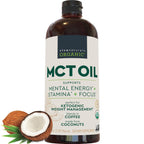Viva Naturals Organic MCT Oil, 16 fl oz – MCT Oil for Coffee, USDA Organic, Non-GMO, Paleo Certified & Keto Friendly, Supports Energy & Mental Clarity