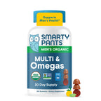 SmartyPants Multivitamin for Men, Organic Gummies: Probiotics, CoQ10, Methylfolate, Omega 3 (ALA), Vitamin D3, C, Vitamin B12, B6, A, K & Zinc for Immune Support, Biotin, 120 Gummies (30 Day Supply)