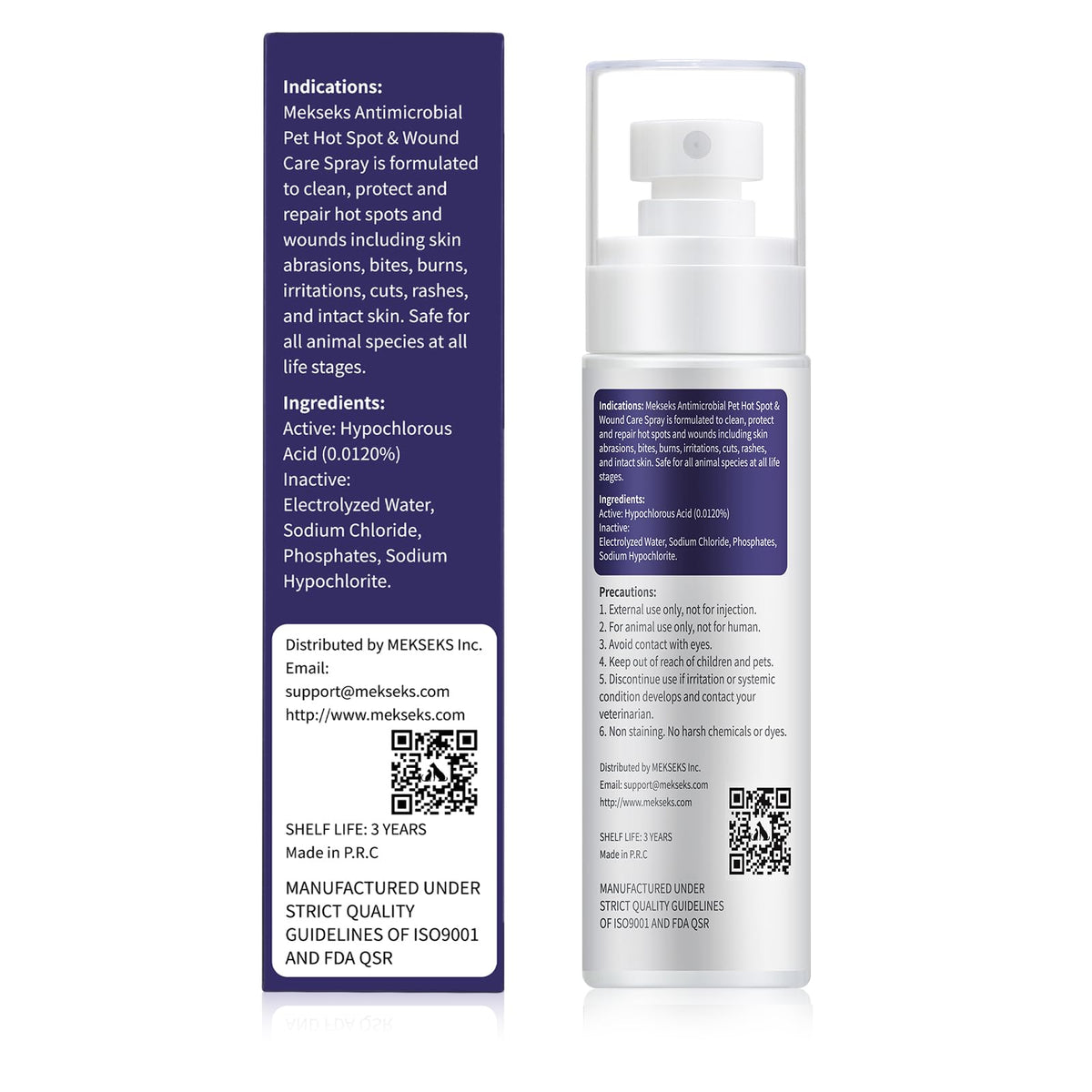 Hot Spot Wound Care Spray for Dogs, Cats, Relieves Itchy Skin, Cleans & Fast Healing Infections, Wounds & Post Surgery Incision - Safe & Gentle, Non-Irritating, Advanced HOCl Spray, 3.4 Ounces
