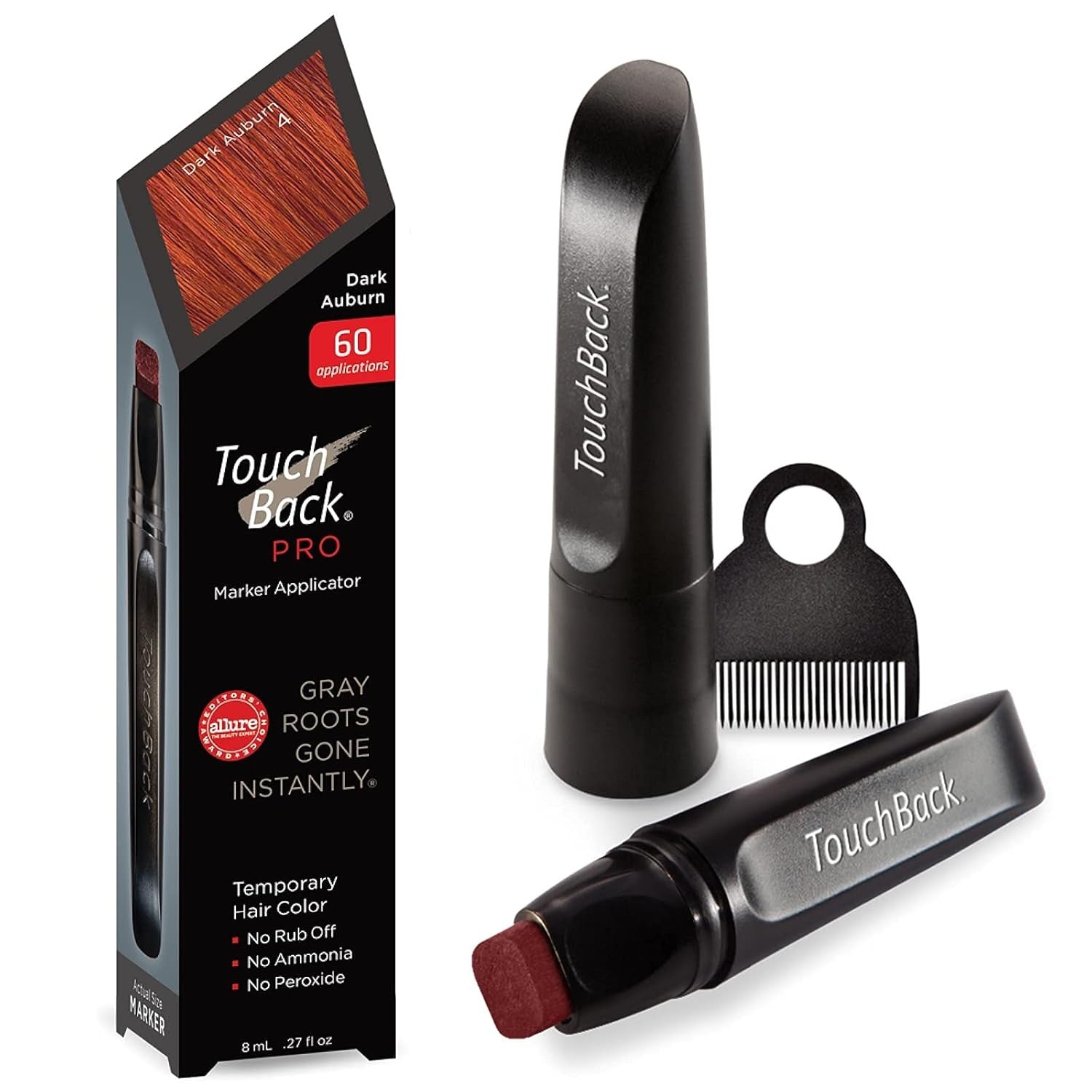 Buy now TouchBack Pro Gray Root Touch Up Marker Applicator - Real Hair Color - Dark Brown Dark Auburn at indiglob india