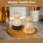 DEBETOOL Cutting Board Oil Applicator & Sisal Scrub Brush Set
